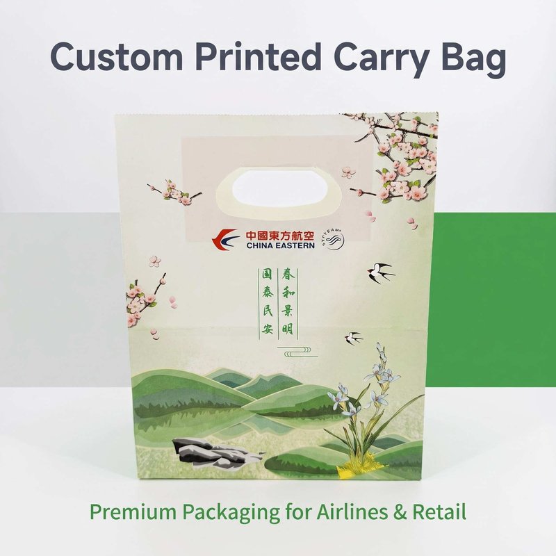 Custom Printed Airline Paper Carry Bag with Handle Holes – 100g Bulk &amp;amp;amp;amp;amp; OEM - image 1